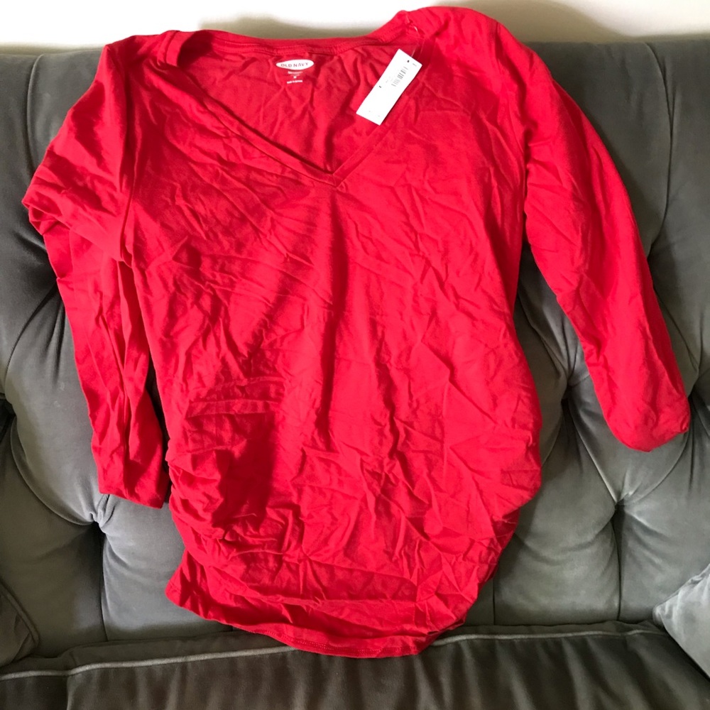 NWT Old Navy long sleeve red maternity shirt